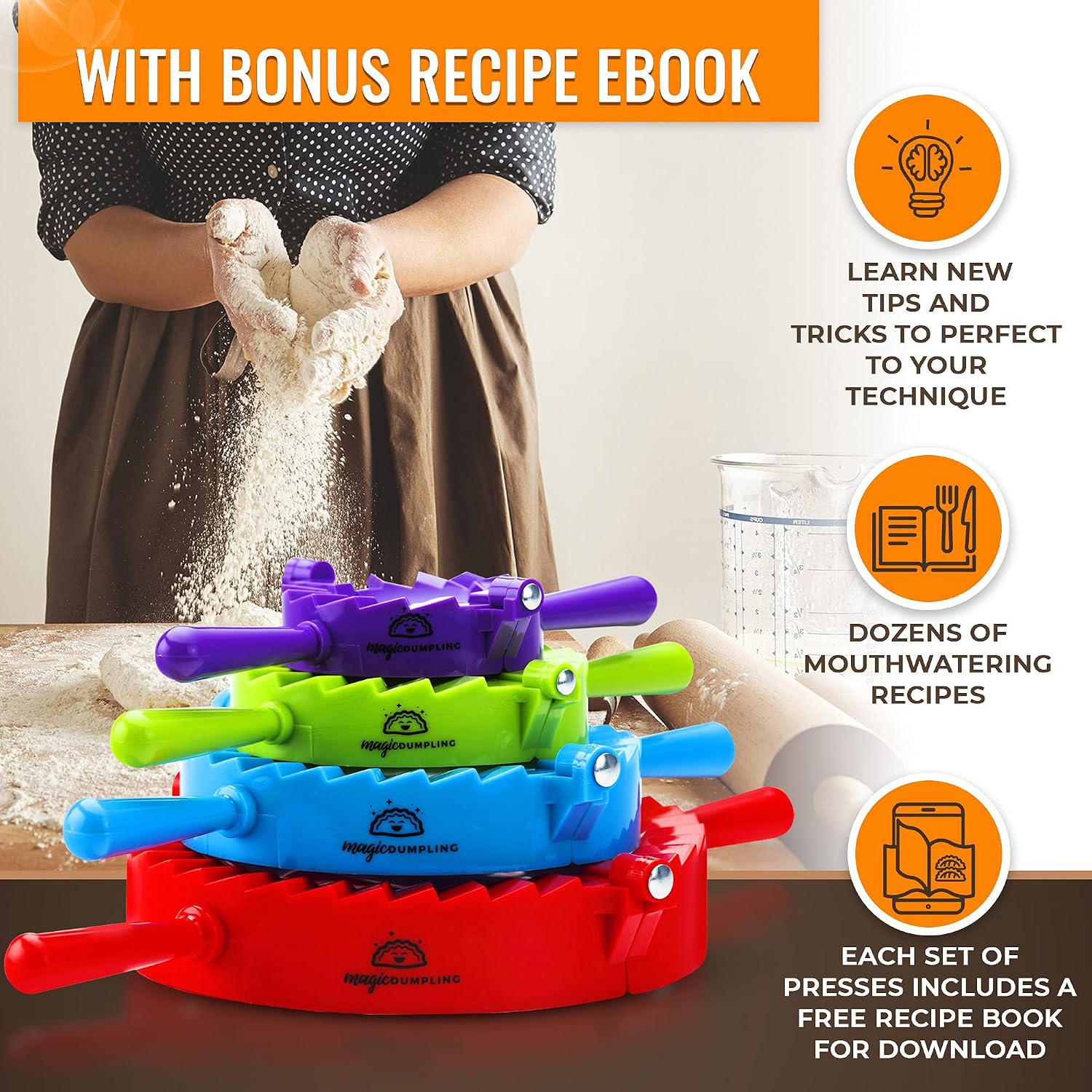 Dumpling Maker Kit, Set of 4 - - Momo Mold Press 评论和价格