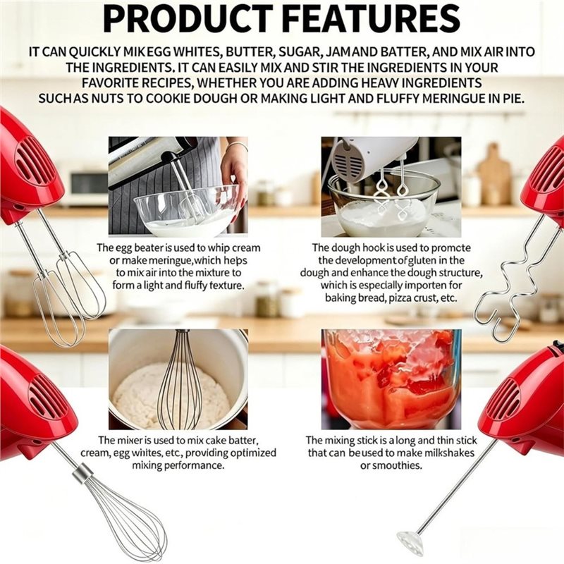 A92G HOT-Dough Hooks Whisk Ble - Kitchenaid Mixer Hand Mixer 评论和价格