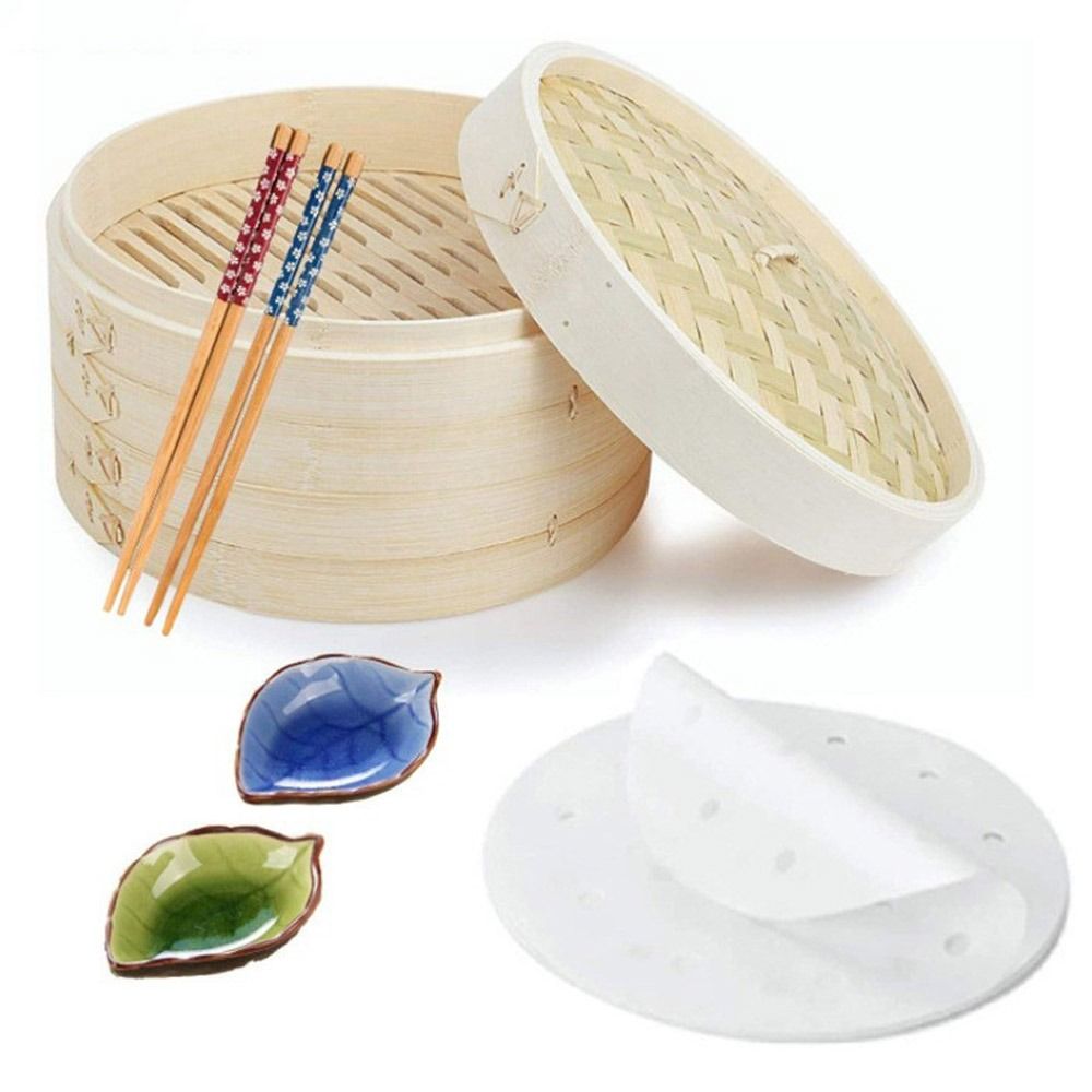 Bamboo Steamer Basket with Lid - Bao Steamer Bamboo 评论和价格
