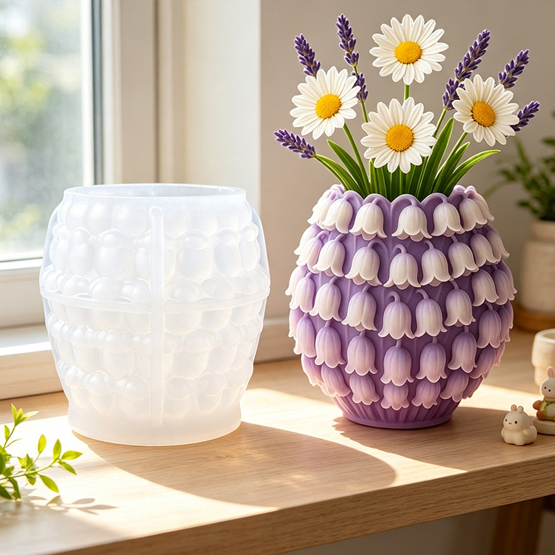 3D Lily of the Valley Vase Sil - Potsticker Mold 评论和价格