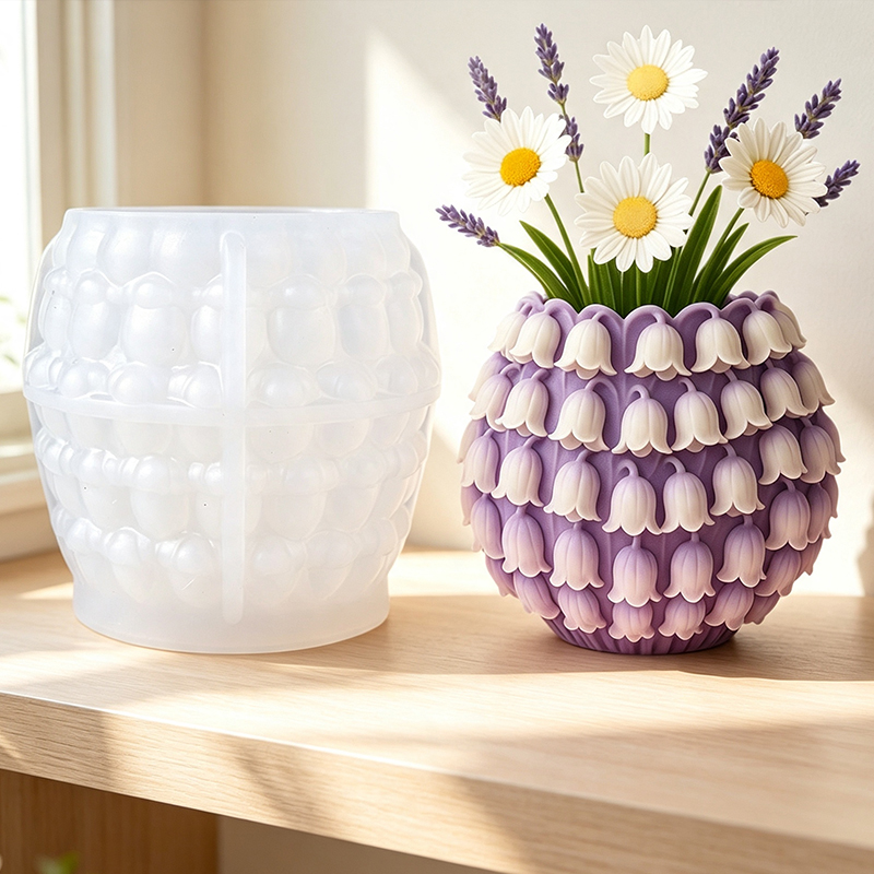 3D Lily of the Valley Vase Sil - Potsticker Mold 评论和价格