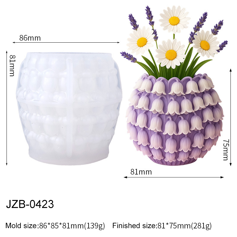 3D Lily of the Valley Vase Sil - Potsticker Mold 评论和价格