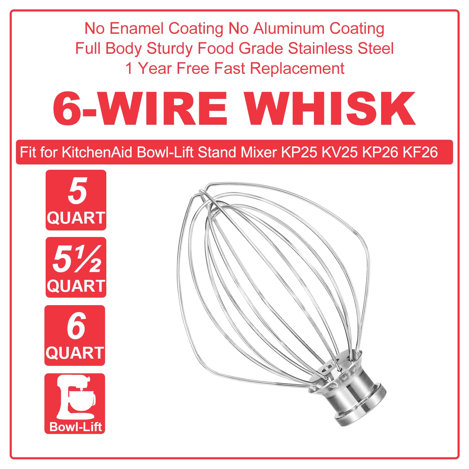 Wire Whip for Kitchenaid 6 Qt  - Kitchenaid Mixer Pro 600 评论和价格