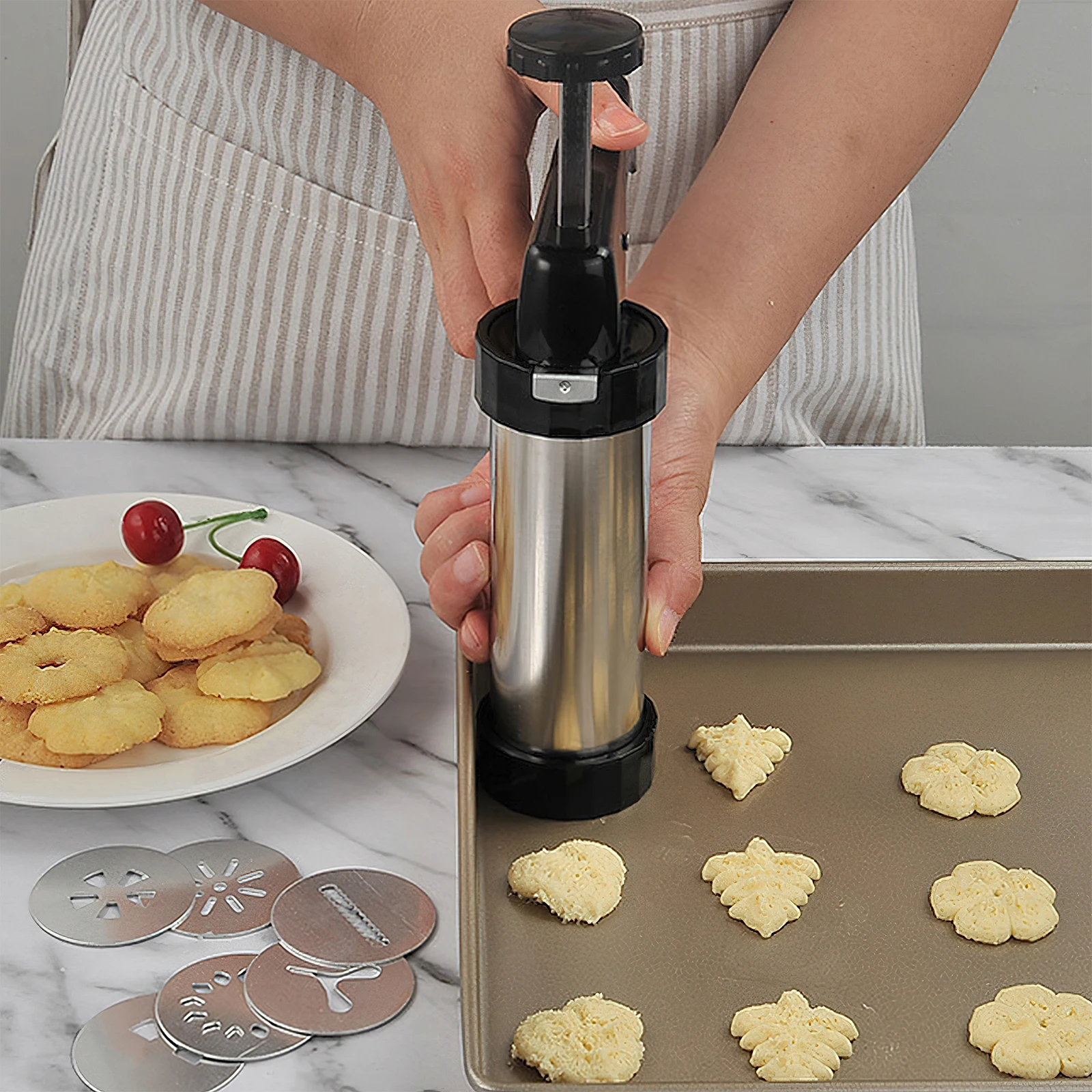 Christmas Cookie Press Gun and - Churros Maker Gun 评论和价格